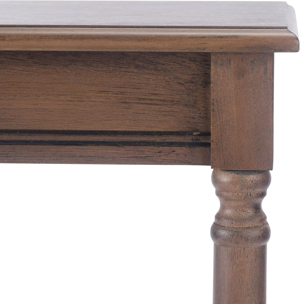SAFAVIEH Furniture - Tinsley Rectangle Console Table - Brown - Solid Wood - Farmhouse Turned-Leg Design - Ideal for Entryway, Living Room, Hallway, 28"W x 11.75"D x 28"H (CNS5724C)