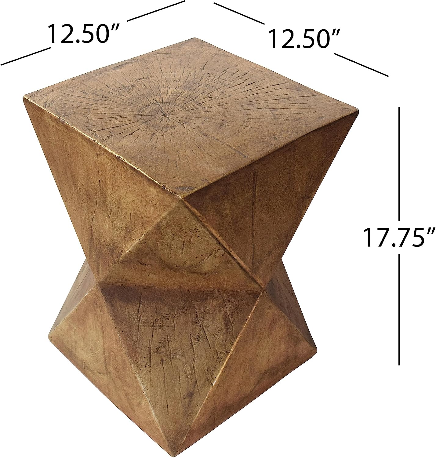 Geometric Side Table: Abstract Hourglass Design Lightweight Concrete Structure - Modern Accent Table for Art Collectors Display Spaces & Gallery Settings