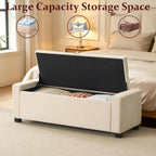 Royal Windsor Ottoman with Storage,Tufted Storage Bench for Bedroom | End of Bed Storage Bench,Holds up to 350 lb,Upholstered Bench with Seating for Living Room,Entryway,Linen Beige