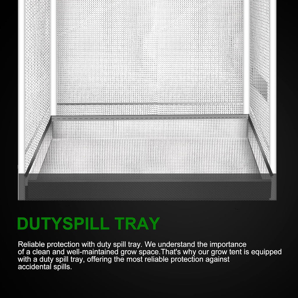MELONFARM 4x2 Grow Tent, 48"x24"x60'' High Reflective 600D Diamond Mylar Canvas with Observation Window and Floor Tray for Hydroponic Indoor Plant Growing