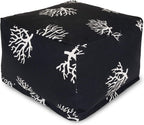 Majestic Home Goods Black Coral Ottoman, Large