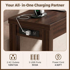 Cyclysio 63" Console Table with Charging Station, 13.8" Deep Farmhouse Sofa Table Behind Couch with 2 AC Outlets & 3 USB Ports, Long Entryway TV Console or Home Office Desk, Black Walnut