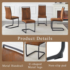 Baysitone Modern Dining Chairs Set of 6, Side Dining Room Chairs, High Back Kitchen Chairs with Suede Fabric Padded Seat for Dining Room,Kitchen, Living Room Brown