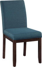 OSP Home Furnishings Dakota Upholstered Parsons Dining Chair with Espresso Finish Wood Legs, Azure Blue Fabric