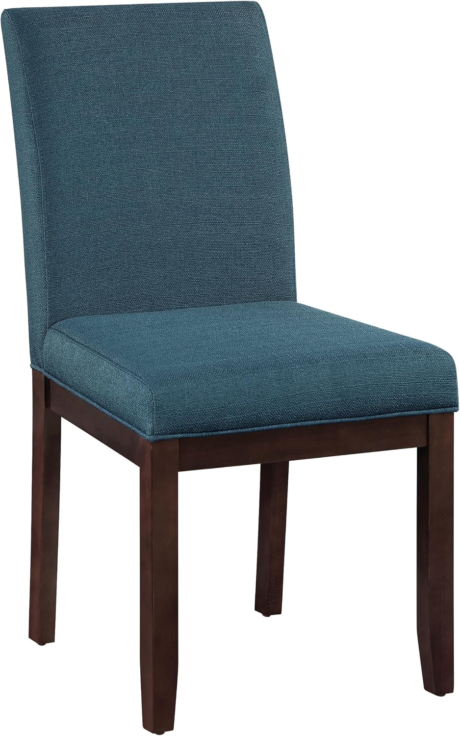 OSP Home Furnishings Dakota Upholstered Parsons Dining Chair with Espresso Finish Wood Legs, Azure Blue Fabric
