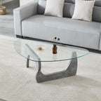 Btrpily Wooden Coffee Table - Modern Marble Coffee Table， Contemporary, Stylish, High-End Furnishing for Your Living Room (Marble Stone, Triangle)