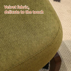 KEIKI Cute Comfy Accent Chair with Solid Wood Legs, Velvet Upholstered Single Sofa Chair for Living Room, Bedroom, Balcony or Waiting Room, Cozy Armless Cloud Chair Design, Green