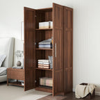 KEIKI 70.87" Tall Kitchen Pantry Storage Cabinet with 2 Door and Shelves, Freestanding Wood Hutch Food Pantries Cupboard for Coffee Bar, Dining Room, Living Room, Walnut