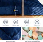 MAXYOYO 6" Futon Mattress Full Size, Tufted Futon Bed (Frame Not Included) | Thick Futons Sofa Couch, Versatile Floor Mattress for Adults, Shredded Foam Filling, Navy