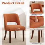 Dining Chairs Set of 4,Modern Dining Room Chairs with Thick Cushions,Upholstered Linen Fabric Kitchen Chairs for Kitchen Dining Room Orange
