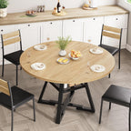 Jocoevol 47'' Round Dining Table for 4,Kitchen Dining Room Circle Dinner Pedestal Table,Space Saving Wood Kitchen & Dining Room Furniture (Natual Wood, 47In)
