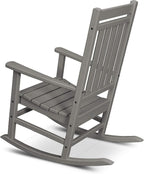 POLYWOOD Estate Rocking Chair, Outdoor Porch Rocker, All-Weather HDPE Patio Furniture, Adult Size, Made in USA, Black