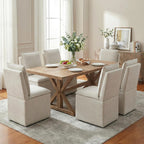 VKNOW Upholstered Dining Chairs Set of 6, Dining Room Chairs with Storage