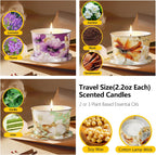 3 Pack Scented Candles-Lavender & Thyme, Vanilla Cake, Jasmine & Musk & Sandalwood, Travel Tin Candle Set, 2.2oz Each, 8-10h Burn Time, Soy Wax, Cotton Wick