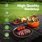 LET'S CAMP Folding Camping Table, Aluminum Roll-up Picnic Backpacking Table | Adjustable Height Camping Table Portable Picnic Dining Table Folding Card Table w/Handle Lightweight for Indoor Outdoor