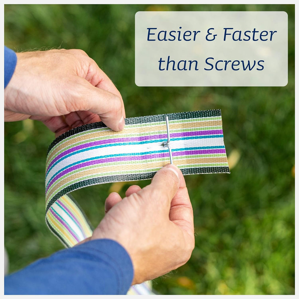 Lawn Chair USA Replacement Lawn Chair Webbing - Webbing for Lawn Chairs, Beach and Camping. UV-Resistant Webbing Strap Made with Durable Polypropylene (2 1/4" x 50', St. Augustine White)