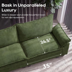 URRED Oversized Modular Sectional Sofa，Solid Green：157" U Shaped | Modern Comfy Cloud Couch with Movable Ottoman and Pillow, Deep Seat Couches for Living Room, Bedroom or Apartment