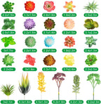 WILLBOND 50 Pcs Bulk Mini Artificial Succulents Plants Assorted Unpotted Realistic Plants Fake Textured Succulent Picks Realistic Plastic Cactus Stems for Succulent Garden Home Decor (Normal Style)