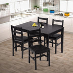 Dkelincs 5 Piece Dining Table Set Kitchen Table and Chairs for 4 Modern Wooden Rectangular Dining Room Table with 4 Chairs for Kitchen, Restaurant, Small Space, Dark Brown