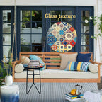 Mosaic Round Sode Tea Table, Outside Unique Furniture, Small End Outdoor Side Valentine's Day Dining Room Table, Indoor Balcony Outdoor Furniture, Balcony Patio Valentine's Day Decor