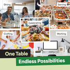 EconoHome Black 6ft Folding Table with Handle | Heavy-Duty Foldable Table | Portable Table for Indoor & Outdoor Use | Perfect for Events, Camping, Parties, Dining & More