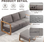 Rilyson Outdoor Couch Wicker Patio Sofa, Rattan Patio Furniture Sofa with Sturdy Frame,All-Weather PE Wicker,Wide Armrest,Deep Seating and Thick Cushions for Deck Porch Garden(Brown/Grey)