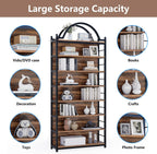 CD Storage Rack Holds 400+ CDs, 8-Tier CD DVD Storage Tower Organizer, Large Media Storage Shelf with Adjustable Feet for Living Room Bedroom Home Entertainment, Rustic Brown