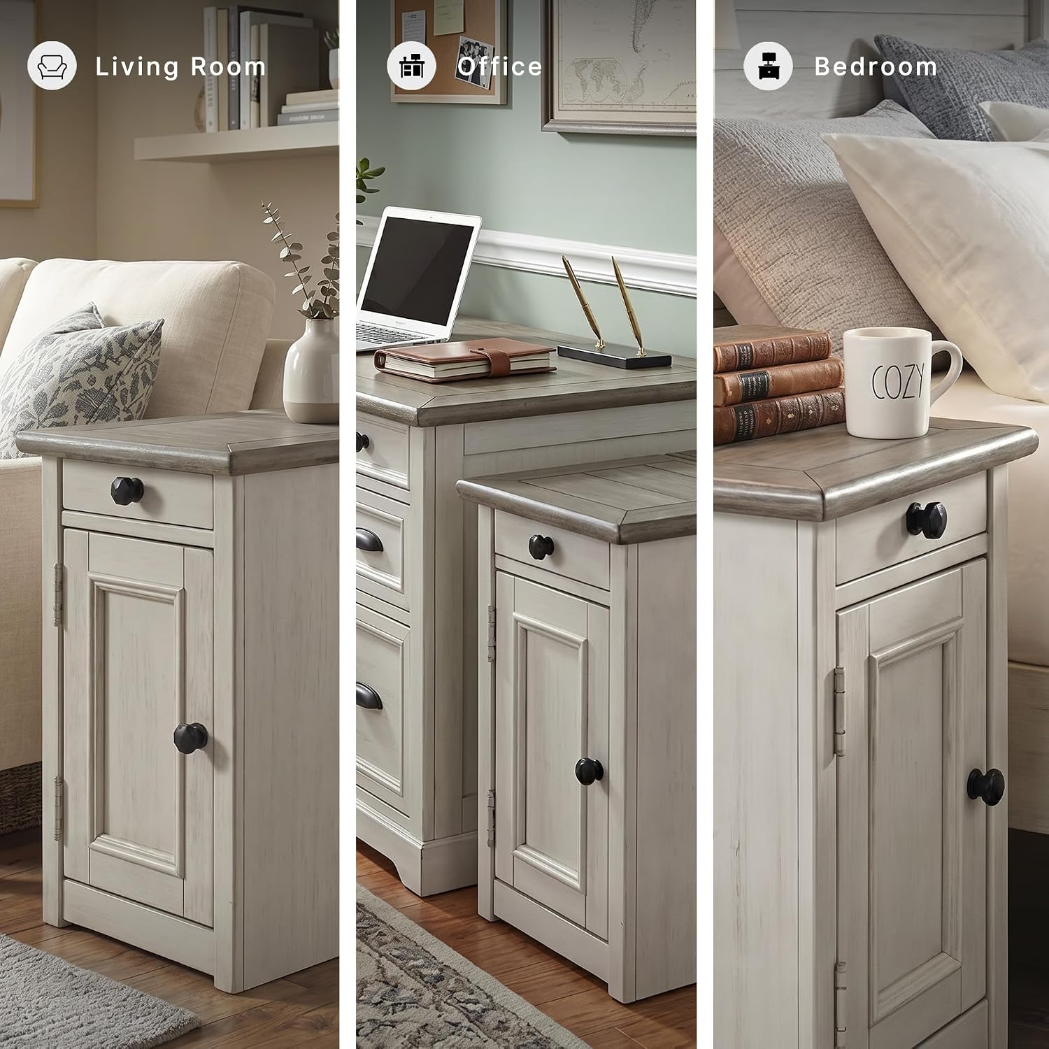 Signature Design by Ashley Bolanburg Farmhouse End Table with USB & Outlets