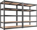 REIBII 2400LBS Garage Shelving 5 Tier Storage Shelves Heavy Duty, Adjustable Metal Shelving Unit,Garage Shelves for Basement,Warehouse,Pantry,Closet,Kitchen 72" H x 35.55" W x 16" D,2 Pack | Heavy Duty