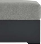 Modway Tahoe Aluminum Ottoman Gray with Weather-Resistant Cushion-Ideal as Outdoor Footstool, Patio or Sunroom Furniture