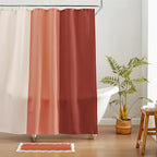 MONDAY MOOSE Bath Mat with Scalloped Wavy Ripple Design, Microfiber Absorbent Non Slip Tufted Rug for Floor, Shower or Kitchen (20x32 inch, Terracotta)