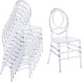 Clear Dining Chairs Set of 20, Stackable Plastic Kitchen Dining Room Chair, Modern Acrylic Ghost Chair, Crystal Chiavari Chairs High Back for Wedding Banquet Party Event Indoor(Oval)
