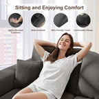 2 Square Cloud Footstool for Living Room, No Assembly Modular Corduroy Convertible Seat, Modern Style Sofa Accessory for Lounge or Bedroom