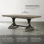 Roundhill Furniture Birmingham Dining Set, One Size, Driftwood Finish