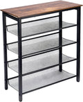 5-Tier Shoe Rack, Tall Industrial Shoe Organizer with Metal Mesh Shelves, Free-Standing Storage Rack for Entryway, Closet, or Bedroom, Rustic Brown and Black
