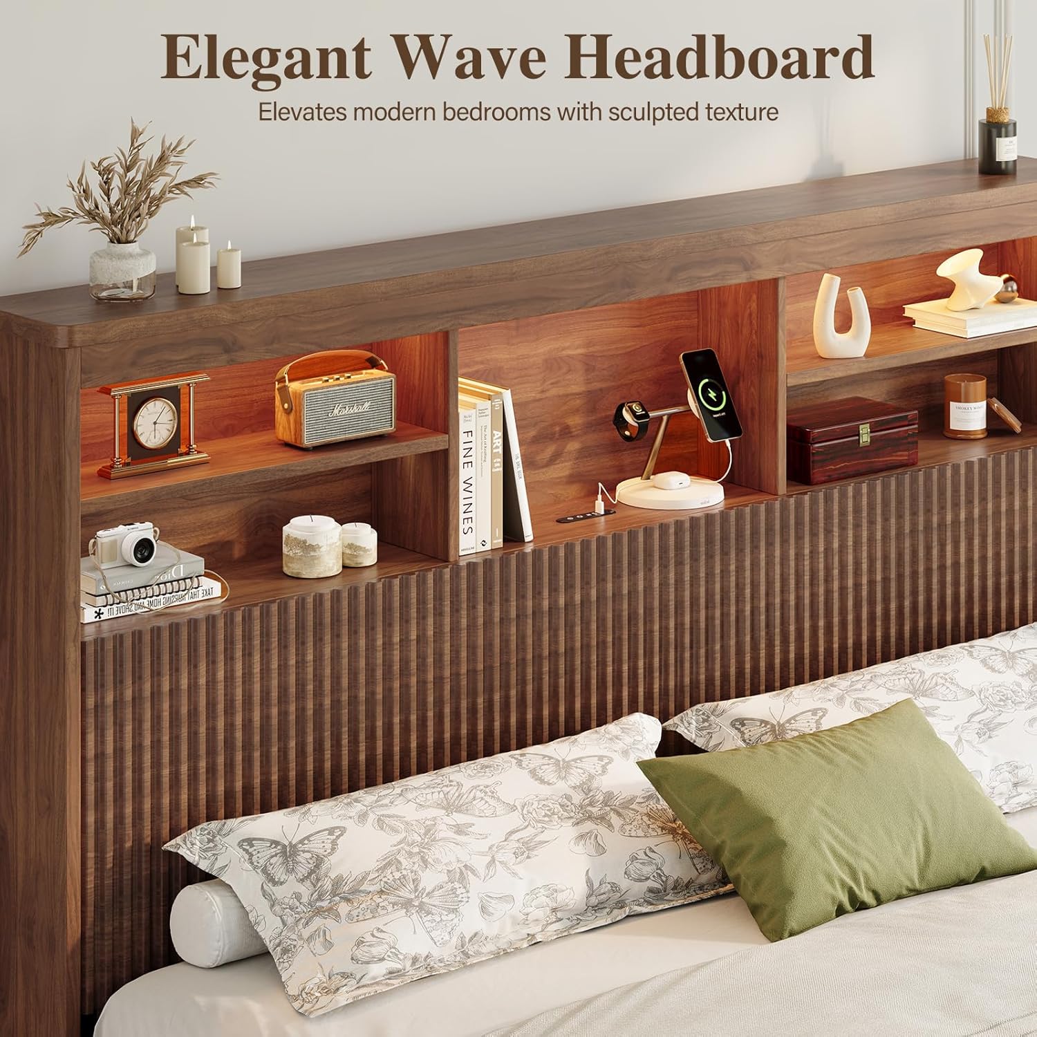 Queen Size Bed Frame with 4 Storage Drawers