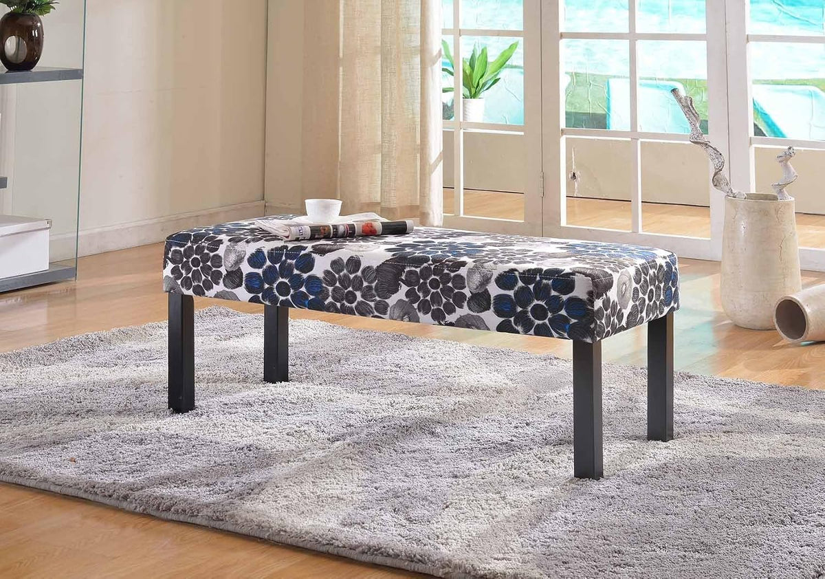 Container Furniture Direct Ottoman Bench, Entryway, Dining Room, Kitchen or End Of Bed Home Decor Bench, 43", Blue