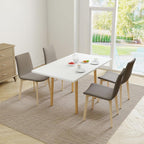 47" Wooden Foldable Kitchen Table Dining Table Rotating Table 4-6 People