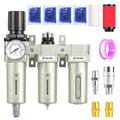 TAILONZ PNEUMATIC 0-240PSI 1/2 Inch NPT Grade Three Stage Industrial Air Drying System, Particulate Filter, Coalescing Filter, Desiccant Dryer and Air Regulator (Automatic Drainage）