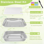 Stainless Steel Sprouts Growing Kit 4-Tier 10.4 inch Trays, Microgreens Growing Kit, Seed Sprouting Tray with Encrypted Mesh Sprouts for Beans Alfalfa Broccoli Wheat Grass