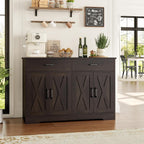 HOSTACK 47" W Kitchen Sideboard Buffet Cabinet with Storage Drawers, Brown | Farmhouse Kitchen Storage Cabinet with Doors and Shelves, Coffee Bar Cabinet, Buffet Table for Living Dining Room