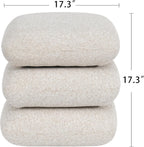 DUHOME 360°Swivel Upholstered Square Ottoman with Storage,Modern Boucle Ottoman Coffee Table with Removable Top White Vanity Stool with Storage for Bedroom, Living Room, Cream