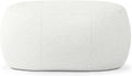 Jaxx Ellis Ottoman Shearling Faux-Lamb Plush Pouf for Modern Interior Design, Oval, Cloud