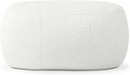 Jaxx Ellis Ottoman Shearling Faux-Lamb Plush Pouf for Modern Interior Design, Oval, Cloud