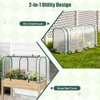 Happygrill Portable Mini Greenhouse, 47" x 22" x 24" Green House w/ Roll-up Zipper Door, Metal Frame, Waterproof Sun-Protective PE Cover, Small Greenhouses for Raised Garden Bed, Outdoor (White)