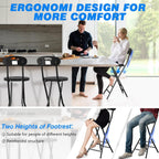 Rfiver Folding Stool with Back, Heavy Duty Foldable Stools for Adults with Handle, Portable Folding Stool Chair (24 inch Set of 1)