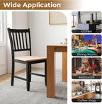 POWERSTONE Dining Chairs Set of 4, Wooden Windsor Kitchen Chair with Large Seat Spindle High Back for Kitchen and Dining Room, Black