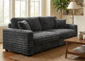 78.7" Corduroy Love Seat Sofa, Cloud Deep Seat Couch with Legs 2 Pillows, Fluff Corduroy Loveseat for Small Space, Living Rooms and Apartment, Dark Grey
