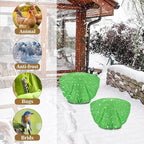 ANPHSIN 3 Pcs Plant Covers Freeze Protection - 19.6in x 39.3in Winter Shrub Plant Protection Bags, Frost Blankets Cloths with Drawstring for Outdoor Garden Rose Bush Plants, Green