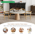 homary Extendable Dining Table for 6 Round to Oval 39"-55", Solid Wood Kitchen Table for 4-6 People, Space-Saving Design for Small Spaces & Family Gatherings